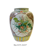 Chinese Color Porcelain Flower Bird Scenery Pot Jar cs1429S