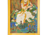 Handpainted Kwan Yin Bodhisattva Watercolor Scroll Painting cs1469S