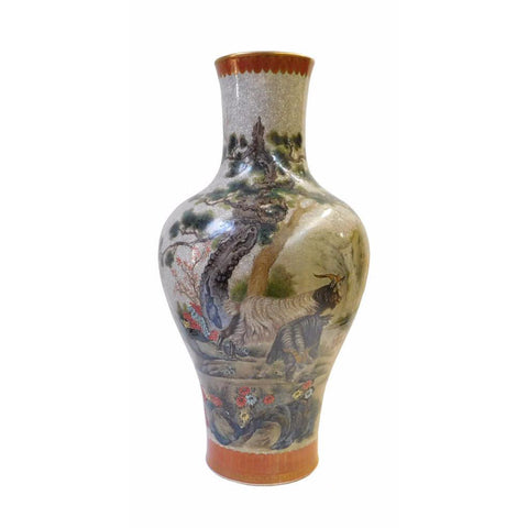 Chinese zodiac lamb painting vase