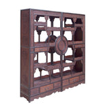 Chinese Pair Rosewood Display Curio Cabinet 