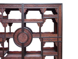 Chinese Pair Rosewood Display Curio Cabinet Room Divider cs1499S