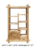 Rustic Raw Wood Open Shelf Bookcase Display Cabinet cs1551S