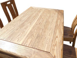 Oriental Light Wood Dining Table 4 Chairs Set cs1555S