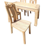 Oriental Light Wood Dining Table 4 Chairs Set cs1555S