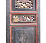 Chinese Gold Red Green Carving Wood Tall Panel cs1564S