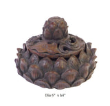 Chinese Handcarved Bamboo Lotus Petal Container