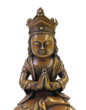 Chinese Fine Bronze Metal Sitting Kwan Yin Buddha Statue cs1606S