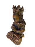 Chinese Fine Bronze Metal Sitting Kwan Yin Buddha Statue cs1606S
