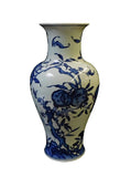 vintage blue and white ceramic vase