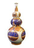 Chinese White Golden Blue Graphic Gourd Shape Vase cs1753S