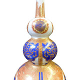 Chinese White Golden Blue Graphic Gourd Shape Vase cs1753S