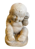 stone statue - baby kid - garden art