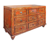 dresser - console cabinet - orange brown