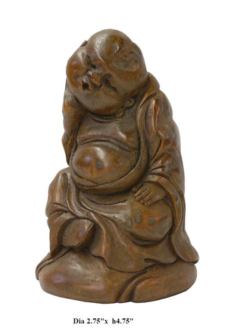 Chinese Bamboo Carved Happy Buddha Figure Display cs2085S – Golden ...