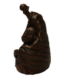 bamboo art - Chinese carving - happy buddha