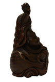 bamboo art - Chinese carving - happy buddha