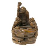Chinese Bamboo Carved 3 Old Men Figure Display cs2092
