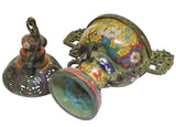cloisonne - yellow enamal - incense burner