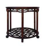 antique Chinese marble top rosewood round shape table 