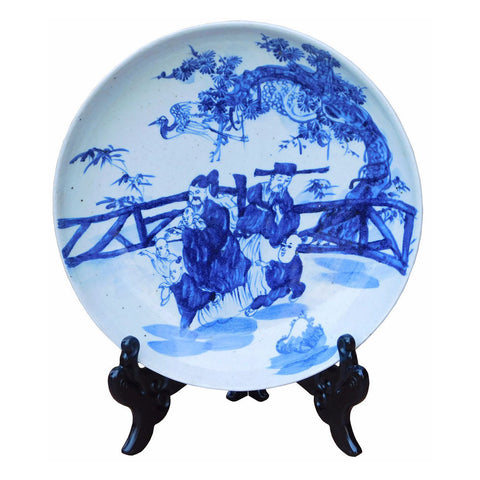 blue white porcelain - charger plate - Chinese plate