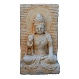 stone Kwan Yin statue plate - indoor outdoor Quin Yin statue