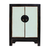 light blue mid size cabinet
