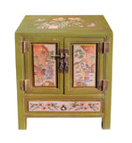 mustard green - end table- nightstand