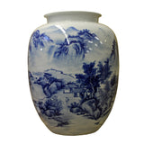 blue white vase - porcelain vase - scenery vase