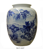 blue white vase - porcelain vase - scenery vase