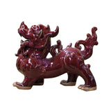red porcelain Kirin - foo dog statue