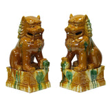 pair ceramic feng shui foo dog