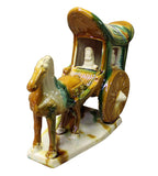 Ceramic figure - Clay horse cart - Chinese figure