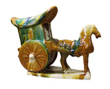 Ceramic figure - Clay horse cart - Chinese figure