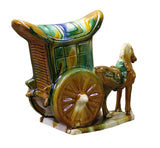 Ceramic figure - Clay horse cart - Chinese figure