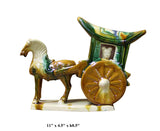 Ceramic figure - Clay horse cart - Chinese figure