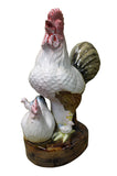 off white rooster - ceramic rooster - rooster family