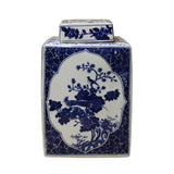 blue white jar - square jar - Porcelain box
