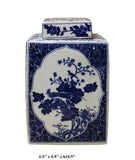 blue white jar - square jar - Porcelain box