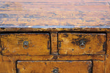 Chinese Rustic Rough Wood Distressed Orange Side Table Cabinet cs2498S