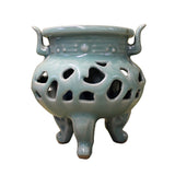 Chinese Ru Ware Celadon Ceramic Ding Incense Burner Display