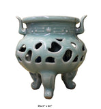 Chinese Ru Ware Celadon Ceramic Ding Incense Burner Display