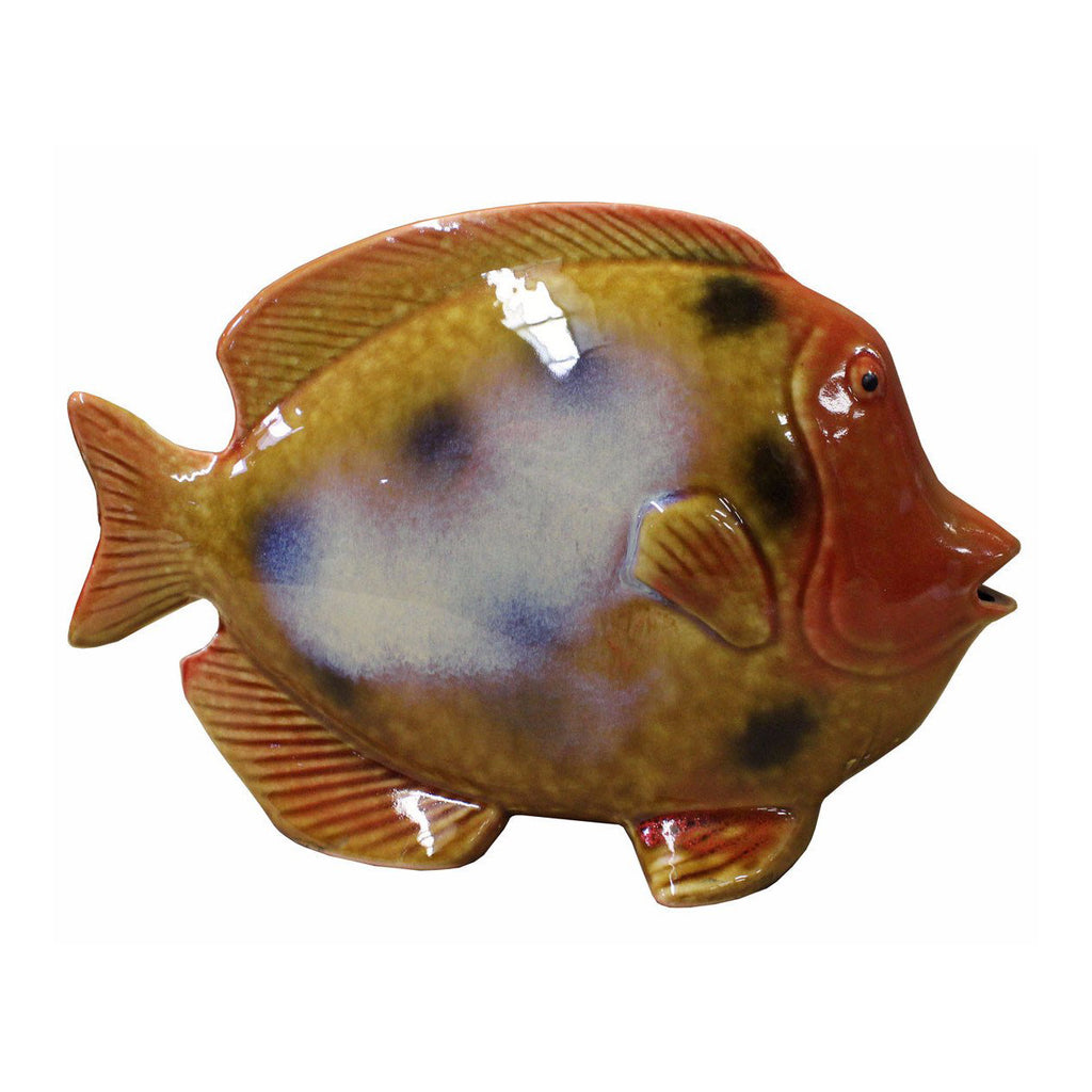 Ceramic Multi-color Yellow Tropical Fish Decor Display cs2584S