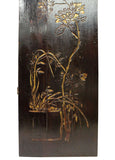 Chinese gold painted flower panel