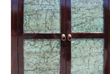 Chinese Distressed Turquoise Brown Large Armoire Wardrobe Cabinet cs2708S