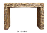 Chinese Distressed Tree Stem Cut Pattern Side Table Desk cs2749S