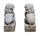 pair stone feng shui foo dog statue