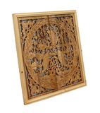 Chinese carved fish rectangular panel 