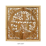 Chinese carved fish rectangular panel 