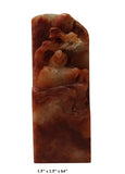 Chinese Stone Carved People Tree Theme Seal Stamp Display Art cs2910S