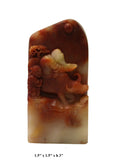 Chinese Stone Carved Man Ox Theme Seal Stamp Display Art cs2916S